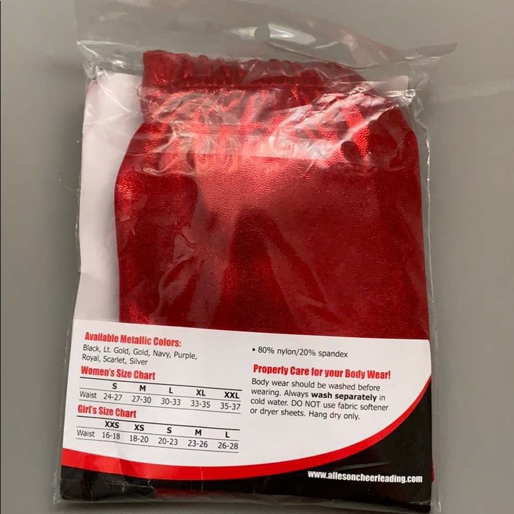 Metallic red compression shorts